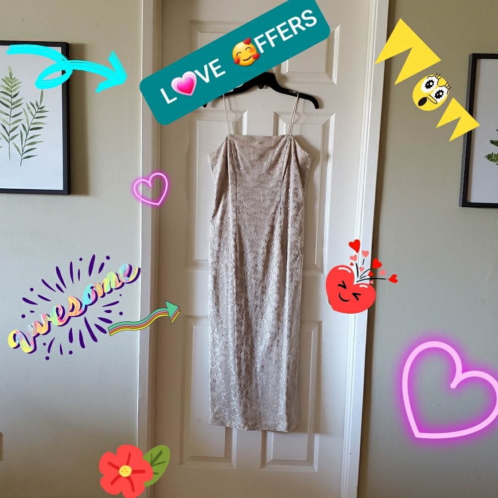 Lace Evening Gown Spaghetti Strap Wedding Nude